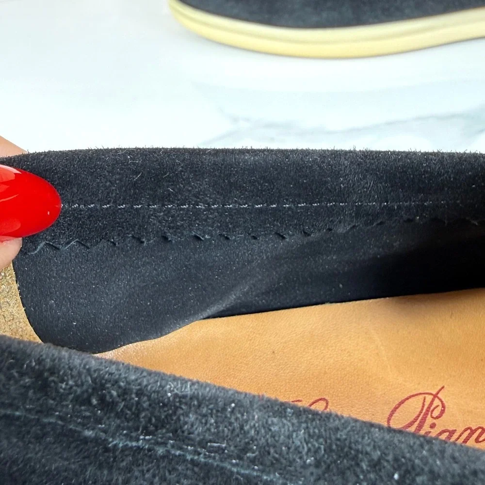 Loro Piana Summer Walk Black Suede Loafers Mens 41/ US 9  Made in Italy Luxury